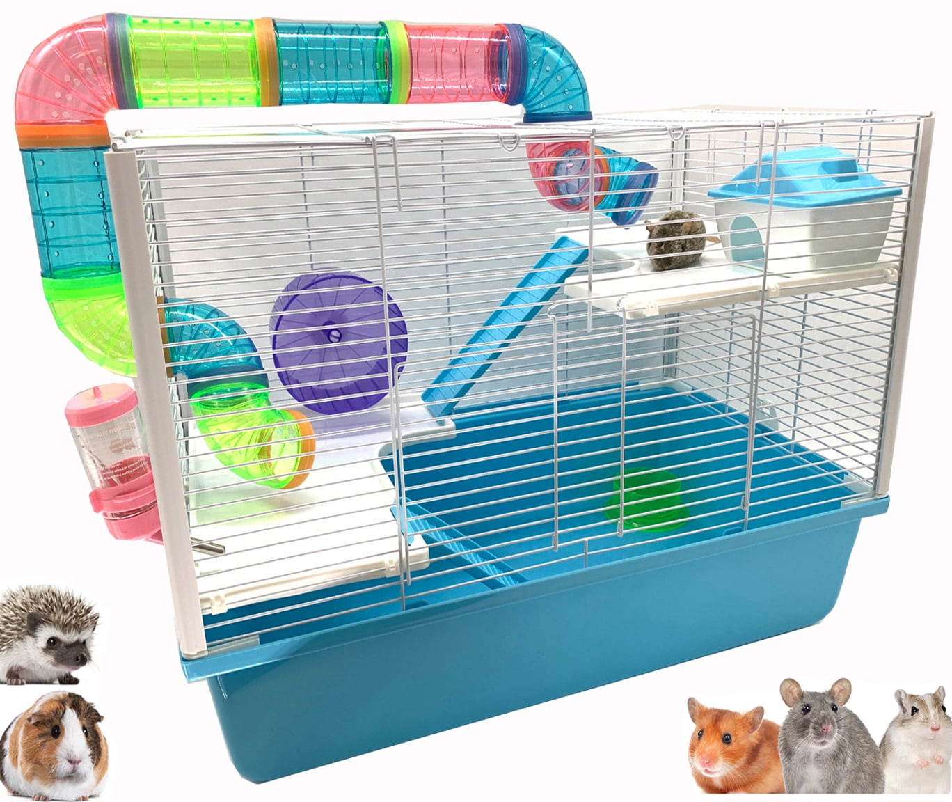 LARGE Deluxe 3-Story Hamster Habitat Mouse House Critters Cage Gerbil ...
