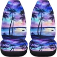 thumbnail image 4 of Hawaiian Style Beautiful Sunset Tropical Beach Palm Tree Car Seat Covers Front Seat OnlyVehicle Bucket Seat Protetors Universal, 4 of 7