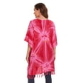 thumbnail image 5 of Beautybatik Fuchsia Women Boho Hippie Tie Dye Plus Size Tunic Blouse Kaftan Top 1x, 5 of 6