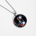 thumbnail image 4 of Starry Sky Frog Stunning Glass Circular Pendant Necklace - Elegant Jewelry for Women, 4 of 5