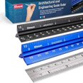 thumbnail image 1 of Laser-Etched Aluminum Triangular Architect Ruler Set for Blueprints | Professional Drafting Tools, 1 of 7