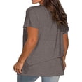 thumbnail image 4 of ZKCCNUK Womens Tops Under $5 Women's Summer Blouse Plus Size Summer Short Sleeve T-Shirts Casual Tunic Tops, 4 of 5