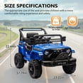 thumbnail image 2 of Arnahaishe 12V Kids Electric Vehicles for Kids, Battery Powered Ride on Car Toys for Boys Girls w/ Remote Control, Four-wheel Suspension, USB, Bluetooth, Power Display, Lights, Blue, 2 of 7