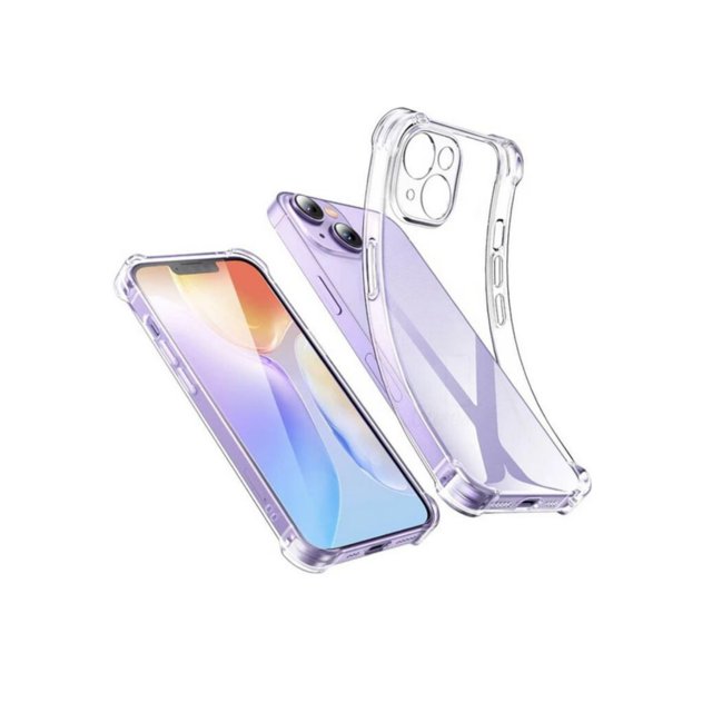 Funda de teléfono con bordes reforzados transparentes para iPhone 15