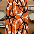 thumbnail image 5 of Table Runners 90 Inches Long Dress Scarves, Orange Geometric Farmhouse Coffee/Dining/Kitchen Table Runner for Living Room, Black White Striped Abstract Lines Art 13x90 Inch, 5 of 9