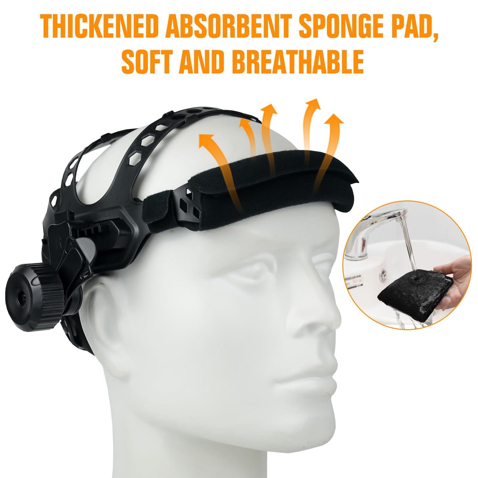 TRQWH Replacement Headgear for Welding Helmet - Square Hole Welding Hood Headgear Comfortable & Flexible Welding Helmet Headgear Welding Helmet Accessories