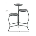 thumbnail image 4 of DecMode 20" x 15" x 24" 3 Tier Black Metal Folding Floral Plantstand with Floral Cutouts, 4 of 16