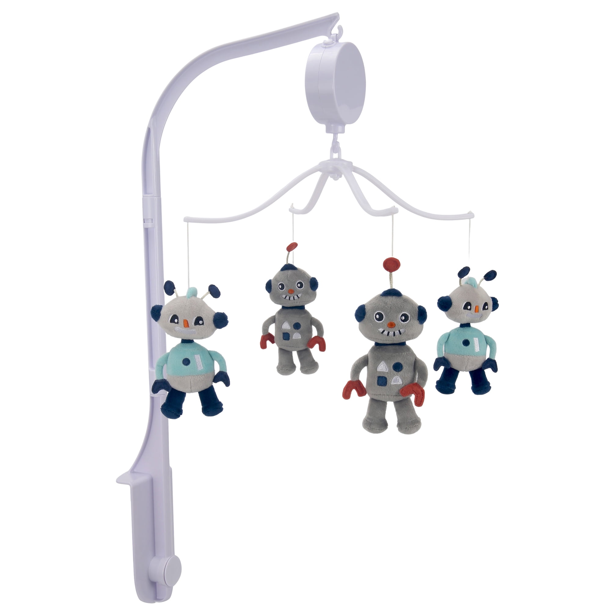 Bedtime Originals Robbie Robot Musical Baby Crib Mobile Soother Toy - Gray