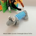 thumbnail image 6 of Plush Squeaky Dog Chew Toy - Durable, Soft, and Bite-Resistant Stuffed Animal in Pink & Gray/Blue Stripes - Ideal for All Aggressive Chewers, Small to Large Breeds, Dog Toys for Aggressive Chewers, 6 of 8