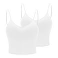 thumbnail image 3 of yillto Longline Sports Bra for Women Thin Straps Adjustable Workout Tank Tops Yoga Padded Camisole 2 Pack, 3 of 7