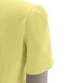 thumbnail image 6 of Yellow Women Shirts, Short Sleeve Shirts For Women Casual Summer 2025 Collared Down Cotton Linen Tops Loose Fit Blouse Clothing,Women Shirts S, 6 of 7