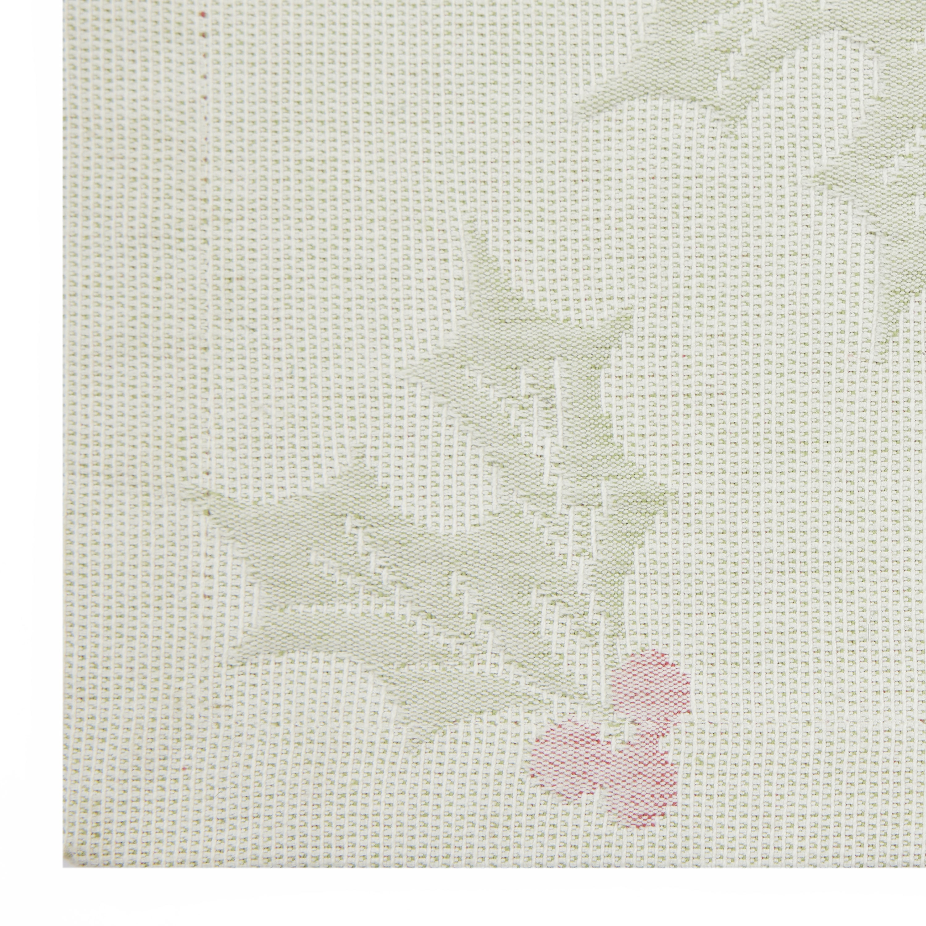 Holiday Holly Jacquard 4 Pack Table Placemat Set - 13" x 19" - 100% Cotton, Multi-Color