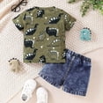 thumbnail image 5 of Jamsmile Toddler Boys Outfit Sets Summer Short Sleeve Dinosaur Print Tshirts With Denim Shorts Two Piece Daily Wear, 5 of 8