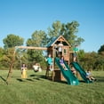 thumbnail image 3 of Swing-N-Slide Willows Peak Deluxe Wooden Backyard Swing Set with Two Wave Slides, Swings, and Climbing Wall, 3 of 4