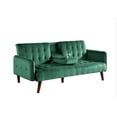 thumbnail image 4 of Uspridefurniture Beniamino 78'' Velvet Square Arm Sleeper, Green, 4 of 5