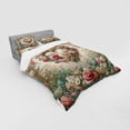 thumbnail image 2 of Ambesonne Floral Heart Bedding Set 4 Pcs, Tender Medieval Garden, King, Laurel Green and Pink, 2 of 2