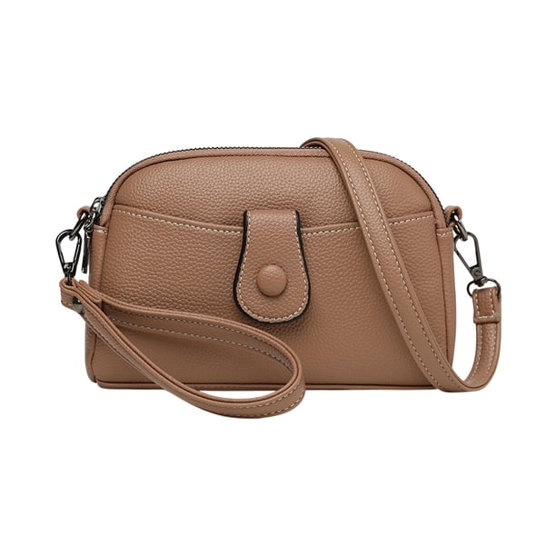 Bolso de hombro de piel suave lavada para mujer, con múltiples cremalleras, espacioso y de gran capacidad, ideal para uso diario, viajes, trabajo, compras.