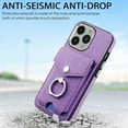 thumbnail image 2 of Nalacover Wallet Case for iPhone 12 Pro, Premium Leather Case with Card Holder, 360°Rotation Ring Kickstand, RFID Blocking Protective Magnetic Back Clsoure Case For iPhone 12 Pro, Purple, 2 of 12