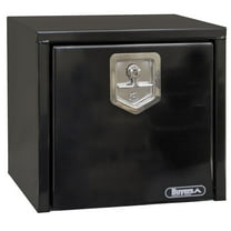 Black Steel Toolbox - One Door, One Latch - 14"H x 12"D x 24"L