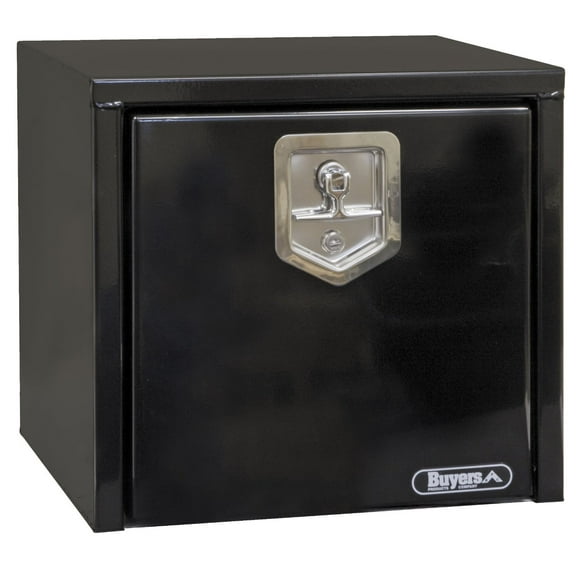 Black Steel Toolbox - One Door, One Latch - 14"H x 12"D x 24"L