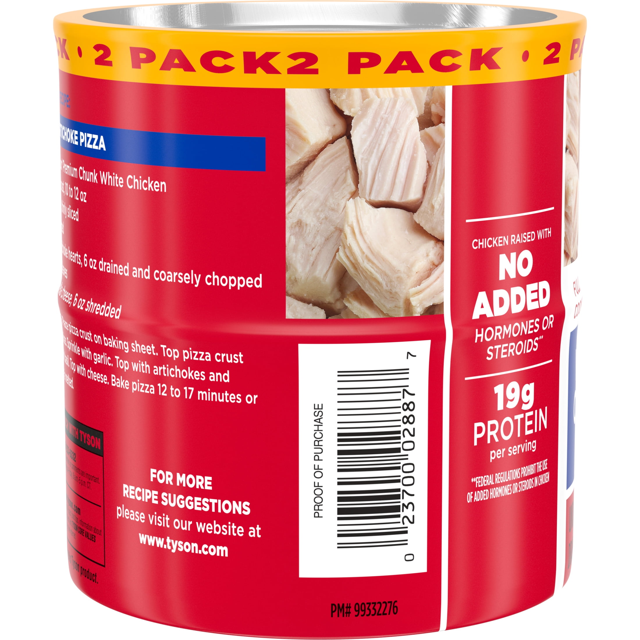 (2 pack) Tyson White Premium Chunk Chicken Breast, 12.5 oz Can (2 Pack)