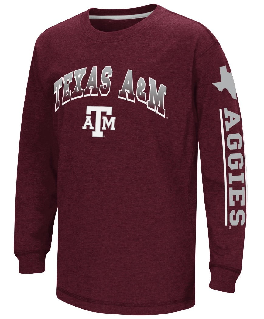 Texas A&M Aggies NCAA "Grandstand" Long Sleeve Dual Blend Youth T-Shirt by Colosseum