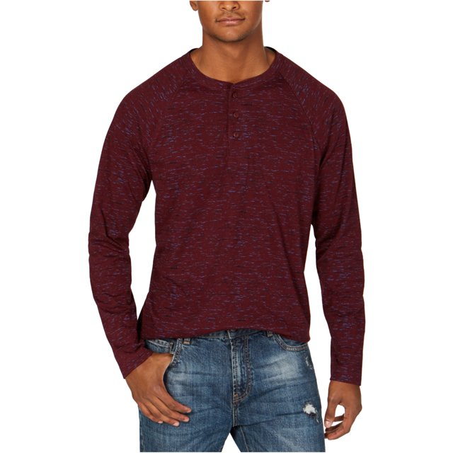 American Rag Playera Henley básica para hombre, roja, mediana American Rag Camiseta básica