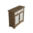 thumbnail image 6 of GZXS 34.65" Vintage Accent Cabinet with 2 Carved Floral Doors, 1 Drawer & Adjustable Shelf, Rustic Distressed Wood Storage Sideboard for Living Room and Bedroom, Antique Brown+White, 6 of 7