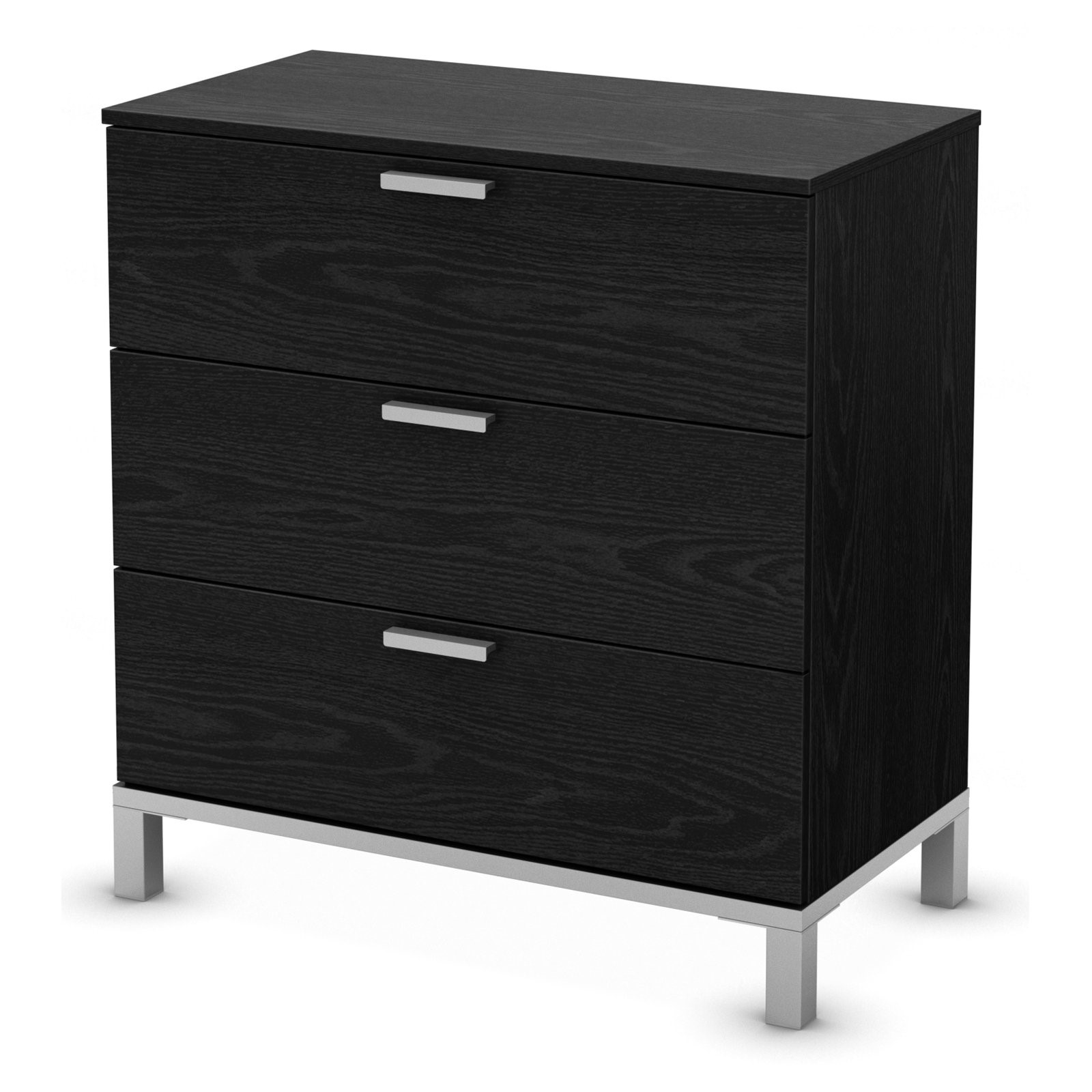 South Shore Flexible 3Drawer Chest, Black Oak