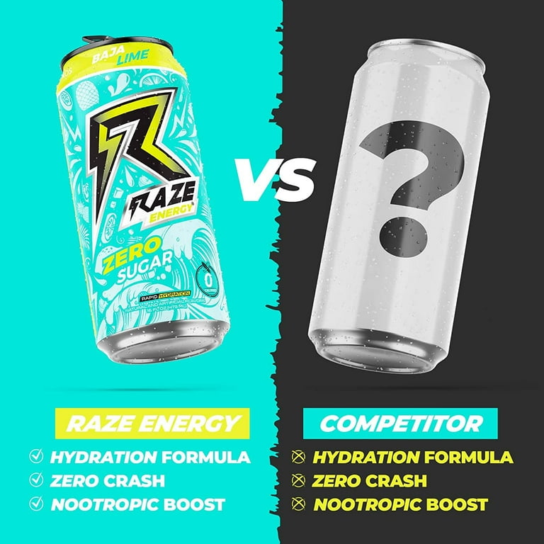 RAZE ENERGY 12/16oz - BAJA LIME - Walmart.com