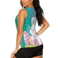 thumbnail image 3 of Fotbe Happy easter Blusas Sin Mangas para Mujer – Estilo Casual, Corte Suelto, Slim-Fit, Cuello Redondo Deportivo, Tops de Verano para Gimnasio y Yoga-Medium, 3 of 7
