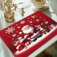 thumbnail image 5 of CurioCo Christmas Placemats Table Mats Holiday Winter Xmas Decorative 12x18 Inch Washable Easy-to-Clean Red Snowflake Star Christmas Tree Dining Room Home Decor, 5 of 9
