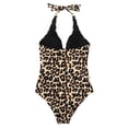 thumbnail image 5 of ZJXFGS Women's One Piece Swimsuits,Deep V Wire Push Up Bathing Suit Backless Bathing Suit Vintage Retro Push Up Swimwear Tummy Control Front Cross Bathing Suits Beige L, 5 of 7