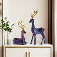 thumbnail image 3 of 2-Pack Resin Reindeer Figurines for Christmas Decor, Elegant Deer Sculptures for Tabletop, Fireplace, Shelf, Mantel, 3 of 4
