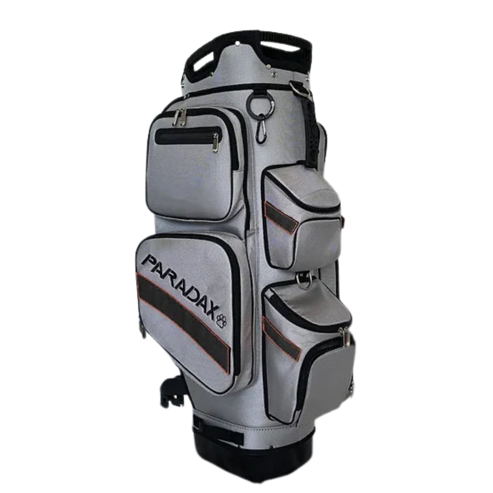 Paradax AI-1 All-In-One Golf Bag with Built-in 3-Wheel Push Cart - Gray Bag with Black Accents