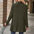 thumbnail image 5 of Olyvenn Trendy Women's Long Sleeve Open Front Knitted Long Cardigan Sweaters with Pockets Outwear Coat Cardigan Sweaters for Women Trendy Army Green 4, 5 of 9