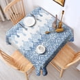 thumbnail image 2 of Blue Ethnic Floral Border Pattern Square Tablecloth,Waterproof Square Table Cover,Wipeable Spillproof Washable Table Cover for Home Kitchen Party Decor 42"X42"(107x107cm), 2 of 6