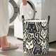 thumbnail image 5 of Balery Abstract Cat Faces Pattern Cesta de ropa redonda con asas, impermeable, independiente, para ropa, juguetes, dormitorio y familia-Small, 5 of 6