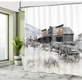 thumbnail image 5 of Ambesonne Western Shower Curtain, Old Wooden 20s Town, 69"Wx70"L, Brown White, 5 of 5