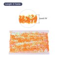 thumbnail image 2 of Uxcell 5 Yards 0.8 Inch Elastic Sequins Trim 2 Row Flat Sequin Strip Paillette Fabric Ribbon for Crafts DIY Fringe Sewing Costume Dress, Orange, 2 of 7