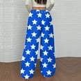 thumbnail image 4 of Flannel Pajama Pants Women Baggy Wide Leg Fleece Lounge Pants Soft Fluffy Star Print Pants 2025 Fashion Fall Winter High Waisted Trousers Blue XXL, 4 of 5