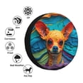 thumbnail image 4 of Naloa Colorful Textured Chihuahua PVC Leather Spare Tire Wheel Cover Spare Tire Cover, for Car Truck SUV Camper Trailer Universal Fit(14-17in)-16 inch, 4 of 6