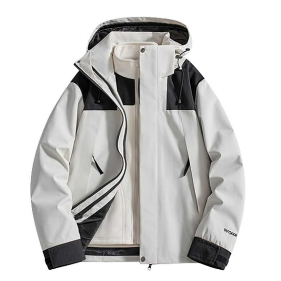 XFYSSS Fashion Ladies' Loose Color Blocked Waterproof Outdoor Hiking Suit Detachable Two-Piece Set Long Sleeved Hooded Assault Suit Long Sleeve Hooded Casual Outwear & Jackets