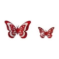 thumbnail image 2 of 3D Butterfly Wall decor, Glitter Stickers, Peel and Stick Vinyl, 6 Set, Mixed 3-5 in, Red Accents, Home decor Living Room Wall decor, Accent Wall Peel and Stick, 2 of 6