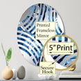 thumbnail image 3 of Designart "Future Stealth in Shades of Blue" Camouflage Baptist Fan Round Wall Mirror - Oval Printed Decorative Mirror - Multiple Color Options, 3 of 5