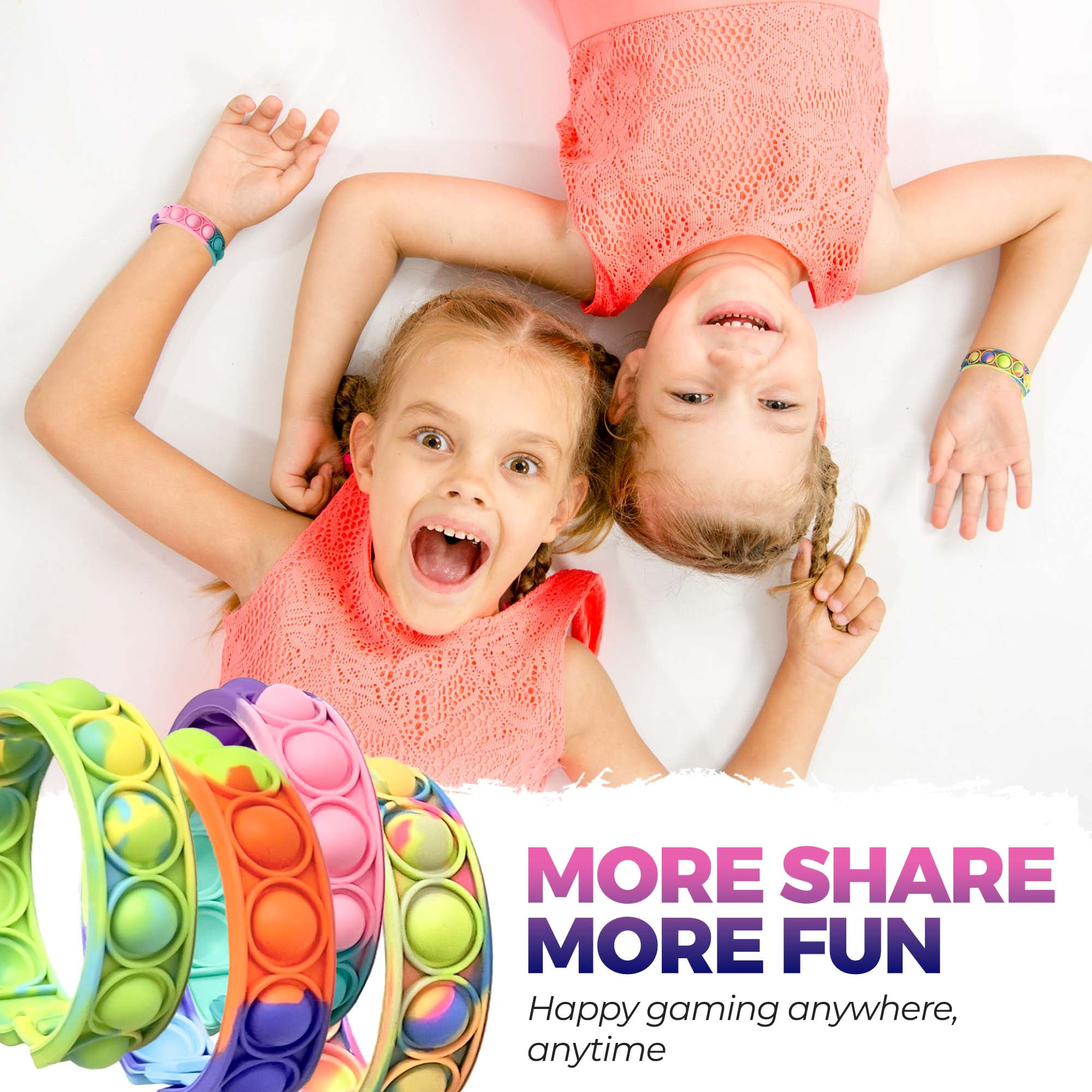 45er Pack Pop Bracelets – Push It Bubble Fidget Armbänder Für Kinder & Erwachsene | Stressabbau & Sensorik