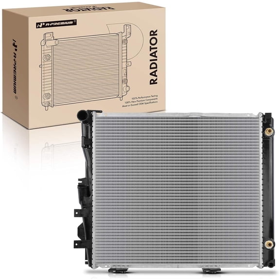 A-Premium Engine Coolant Radiator with Trans. Oil Cooler Compatible with Mercedes-Benz W124 260E 87-89 L6 2.6L, 300CE 88-93, 300E 86-93, 300TE 88-93, E320 94-95 3.2L, Auto Trans. Replace# 1245002803