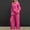 Hot Pink plus size two piece set a1, variant on Women Plus Size Collared Long Sleeve Shirt Wide Leg Pants Two Piece Set Solid Boho Casual Lounge Outfits Loose Matching Sets Airport Travel Clothes, Yellow M