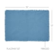 thumbnail image 4 of VHC Brands Burlap Blue Farmhouse 13"x19" Placemat Set of 6 Cotton Solid Color Rectangle Kitchen Table Decor, 4 of 5