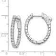 thumbnail image 4 of Auriga 925 Sterling Silver Rhod-plated 36 Stone 1.7mm CZ In/Out Oval Hinged Hoop Earrings for Women, 4 of 6